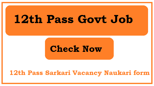 12th Pass Govt Job 2023 - 12th Pass Sarkari Naukari form 2023