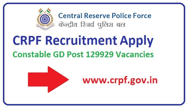CRPF Recruitment 2023 Apply For 129929 Post, Link www.crpf.gov.in