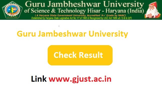 Guru Jambeshwar University Result 2023 Check By Link www.gjust.ac.in