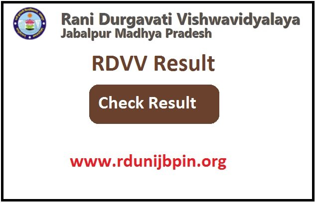 Rani Durgavati Vishwavidyalaya Result 2024 Check Link www.rdunijbpin.org