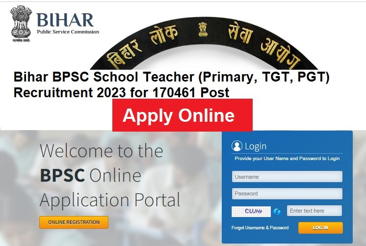 BPSC Teacher Recruitment 2023 Apply Online For 170461 Post @www.www.bpsc.bih.nic.in