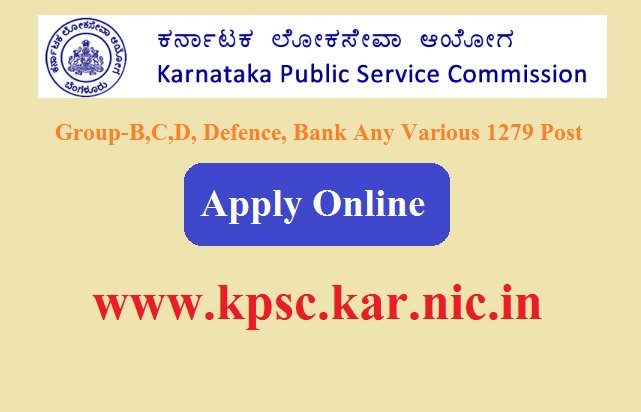 KPSC Recruitment 2023 Apply Online For 1279 Post www.kpsc.kar.nic.in