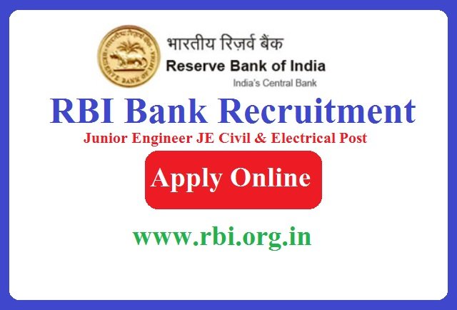 RBI Junior Engineer JE Civil & Electrical Recruitment 2023 Apply For 35 Post www.rbi.org.in