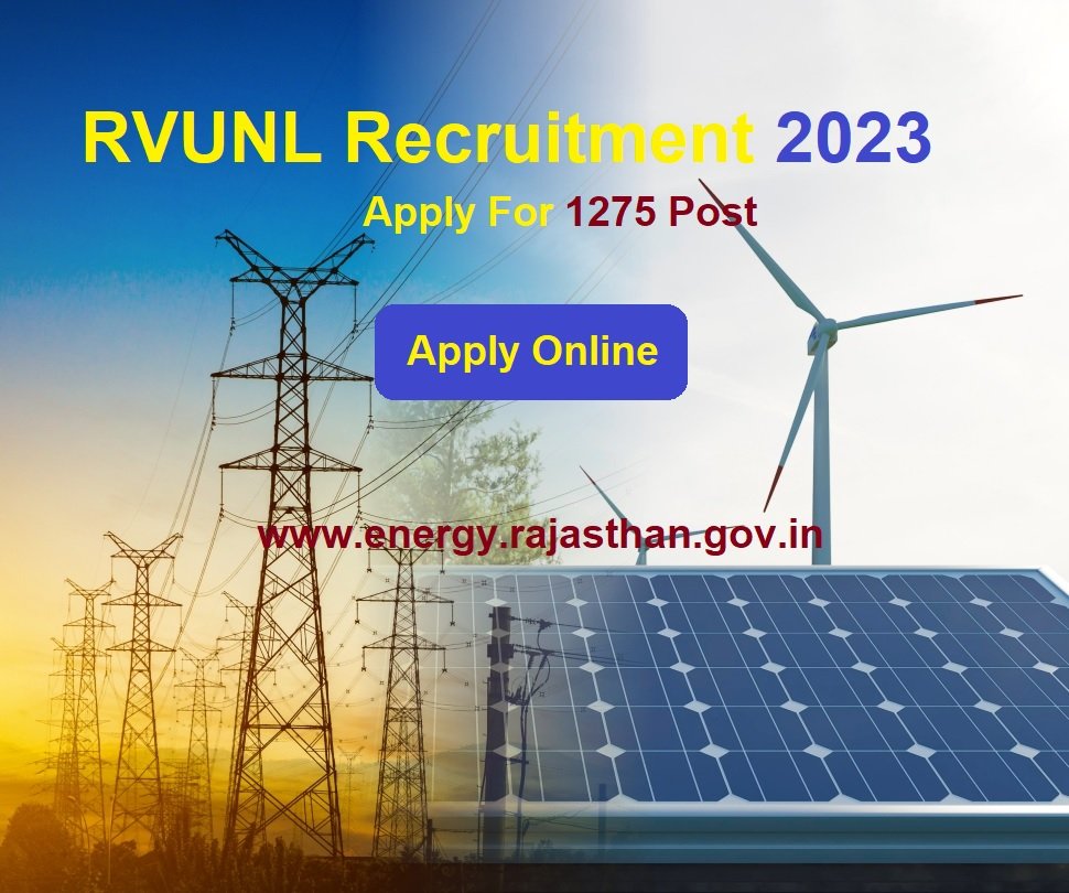 RVUNL Recruitment 2023 Apply Online For 1275 Post @energy.rajasthan.gov.in