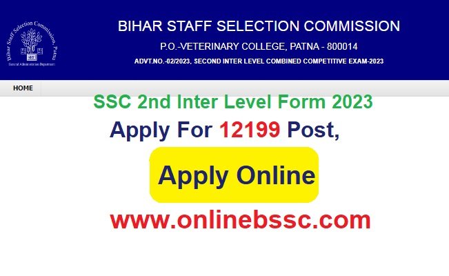 Bihar SSC 2nd Inter Level Recruitment 2024 Apply For 12199 Post, @onlinebssc.com